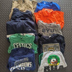 Lot of Mens NBA NCAA Under Armour Adidas Champion 10 Piece Mix Reseller Bundle